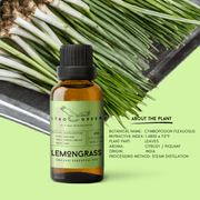 Organic Lemongrass Essential Oil | 30ml / 1oz UV Bottle | Pure Citrusy Oil | Unblended | Aromatherapy | Vegan | Spirituality| Nature Heals - ITBO Green
