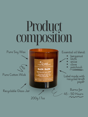 ITBO Green Rain Rain Soy Wax Candle – Vegan Candle with Rain-Inspired Fresh Fragrance