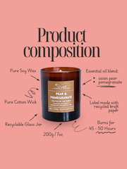 Pear & Pomegranate Soy Candle – Hand-Poured Multi-Oil Candle | ITBO Green