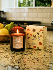 Pear & Pomegranate Soy Candle – Hand-Poured Multi-Oil Candle | ITBO Green
