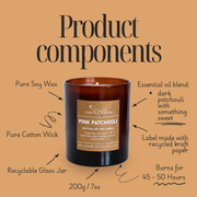 ITBO Pink Patchouli Soy Wax Candle – Luxury Vegan Candle with Patchouli & Sweet Orange